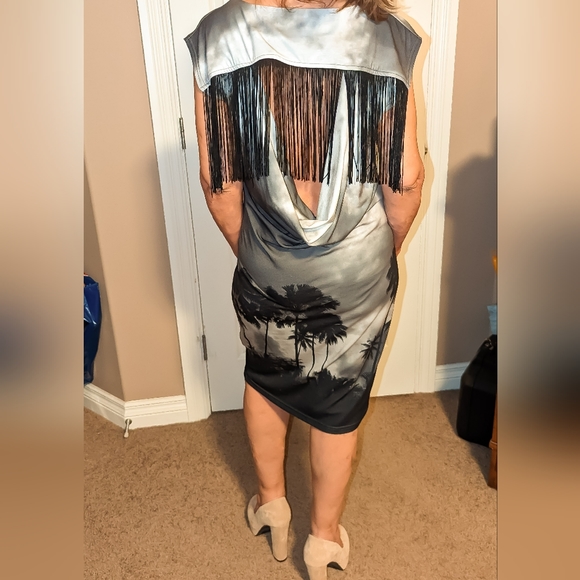 Black & Gray Simon Dress Size M - Picture 4 of 4